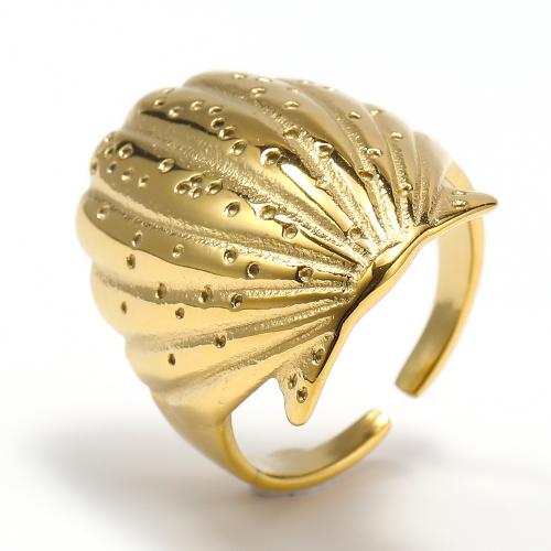 Titanium Steel Finger Ring gold color plated fashion jewelry & for woman golden Sold By PC