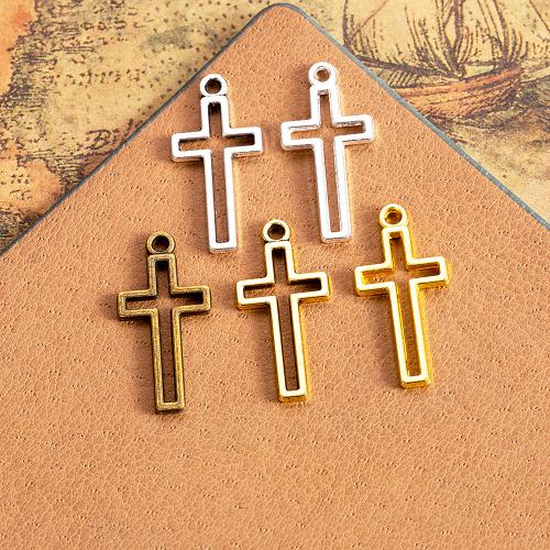 Tibetan Style Cross Pendants, plated, DIY & hollow, more colors for choice, nickel, lead & cadmium free, 23x11mm, Sold By PC