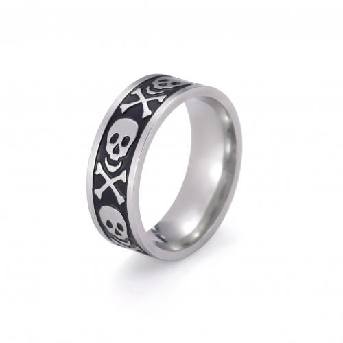 Stainless Steel Finger Ring 304 Stainless Steel fashion jewelry & Unisex  & enamel Sold By PC
