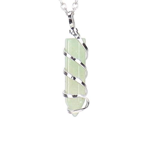 Natural Gemstone Necklace Natural Stone with Iron & Zinc Alloy Conical silver color plated fashion jewelry & for woman Length Approx 53 cm Sold By PC