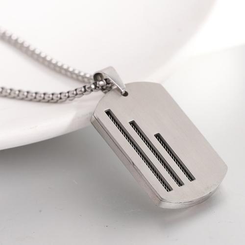 Titanium Steel Necklace Square polished fashion jewelry & for man Length 60 cm Sold By PC