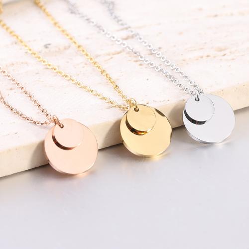 Titanium Steel Necklace Round plated fashion jewelry & for woman Length 45 cm Sold By PC