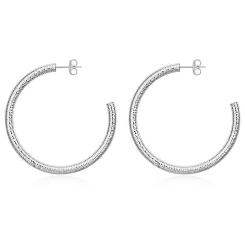 Titanium Steel  Earring Round plated fashion jewelry & for woman Sold By Pair