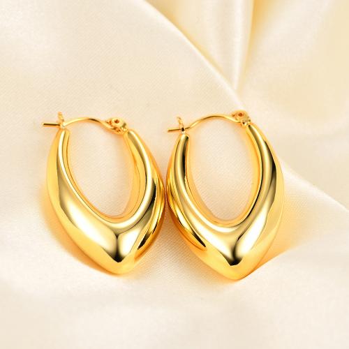Titanium Steel  Earring, Letter V, plated, fashion jewelry & for woman, more colors for choice, 23x33mm, Sold By Pair