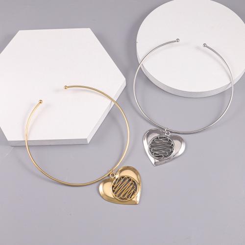 Collar Necklace Zinc Alloy Heart plated fashion jewelry nickel lead & cadmium free Sold By PC