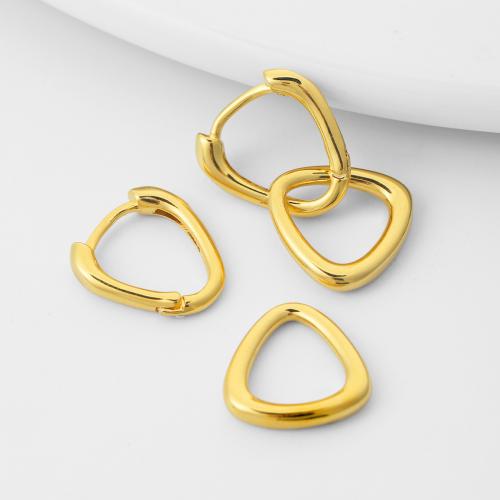 Brass Drop Earring Triangle plated fashion jewelry golden nickel lead & cadmium free Sold By Pair