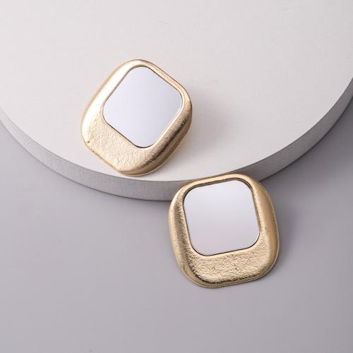 Zinc Alloy Stud Earring Square plated fashion jewelry nickel lead & cadmium free Sold By Pair