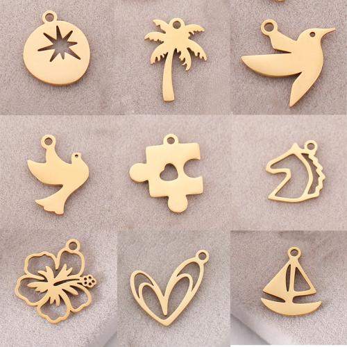 Stainless Steel Pendants, 304 Stainless Steel, Vacuum Ion Plating, DIY & different styles for choice, more colors for choice, nickel, lead & cadmium free, Approx 5PCs/Bag, Sold By Bag
