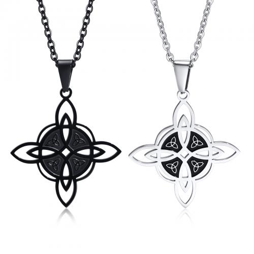 Stainless Steel Jewelry Necklace, 304 Stainless Steel, plated, fashion jewelry & for man & hollow, more colors for choice, nickel, lead & cadmium free, Pendant:38x34.8mm, Hole:Approx 2mm, Length:Approx 600 mm, Sold By PC