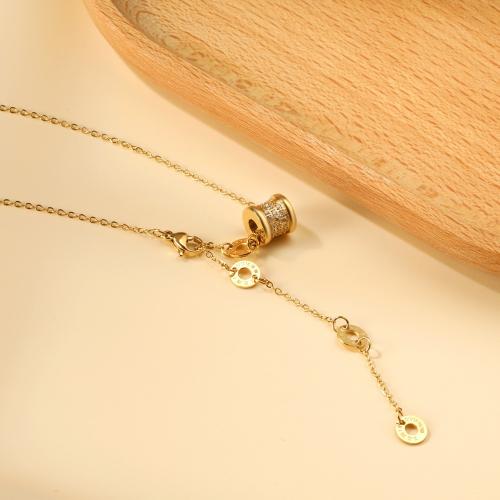 Stainless Steel Jewelry Necklace 304 Stainless Steel gold color plated fashion jewelry & for woman nickel lead & cadmium free Approx 2mm Sold By PC