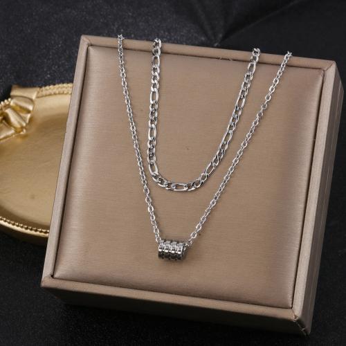 Stainless Steel Sweater Chain Necklace 304 Stainless Steel Double Layer & fashion jewelry & Unisex original color nickel lead & cadmium free Sold By PC