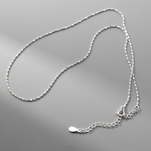 Colares de esterlina de prata, 925 prata esterlina, with 6CM extender chain, banhado, para mulher, prateado, comprimento Aprox 41 cm, vendido por PC