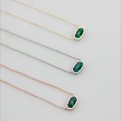 Brass Necklace, with Cats Eye, with 7CM extender chain, plated, for woman, more colors for choice, Length:Approx 38 cm, Sold By PC