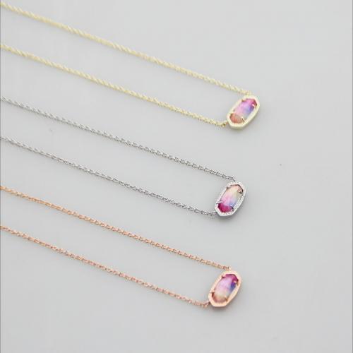 Brass Necklace, with Shell, with 7CM extender chain, plated, for woman, more colors for choice, Length:Approx 38 cm, Sold By PC