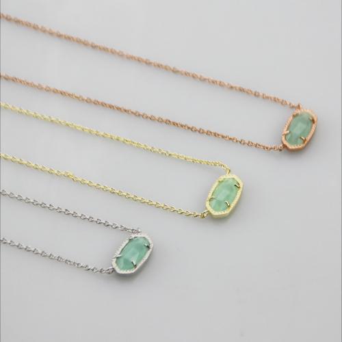 Ожерелья из латуни, Латунь, с Полудрагоценный камень, с 7CM наполнитель цепи, Другое покрытие, Женский, Много цветов для выбора, длина:Приблизительно 40 см, продается PC
