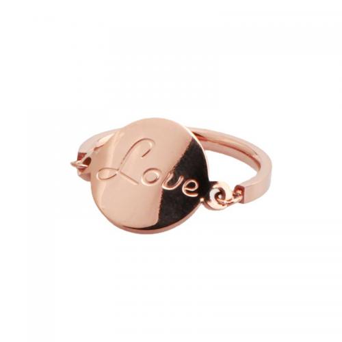 Ring Finger Titantium stali, Powlekane, różnej wielkości do wyboru & dla kobiety, różowe złoto, sprzedane przez PC
