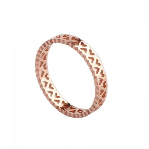 Пальцевидное Кольцо Титановой Стали, титан, Другое покрытие, разный размер для выбора & Женский, под розовое золото, продается PC