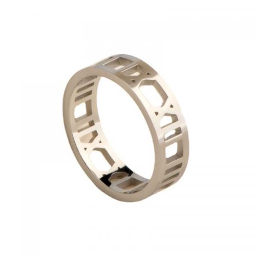 Titanium Steel Finger Ring, plated, different size for choice & for woman, platinum color, Sold By PC