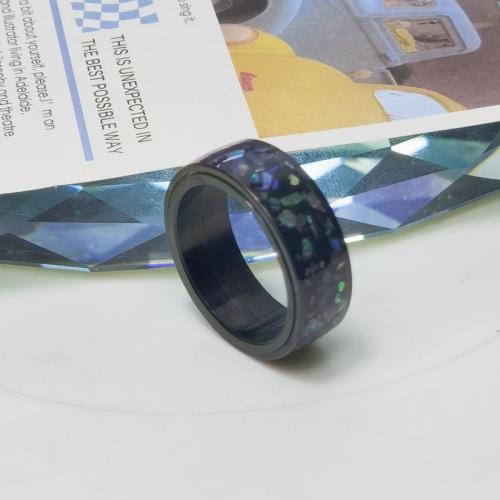 Палец кольцо из нержавеющей стали, Нержавеющая сталь 304, ювелирные изделия моды & Мужская & разный размер для выбора, черный, не содержит никель, свинец, Width 8mm,Thickness 2.3mm, продается PC