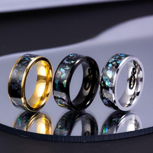 خاتم إصبع الفولاذ المقاوم للصدأ, 304 الفولاذ المقاوم للصدأ, مجوهرات الموضة & للجنسين & حجم مختلفة للاختيار, المزيد من الألوان للاختيار, النيكل والرصاص والكادميوم الحرة, Width 8mm,Thickness 2.2mm, تباع بواسطة PC