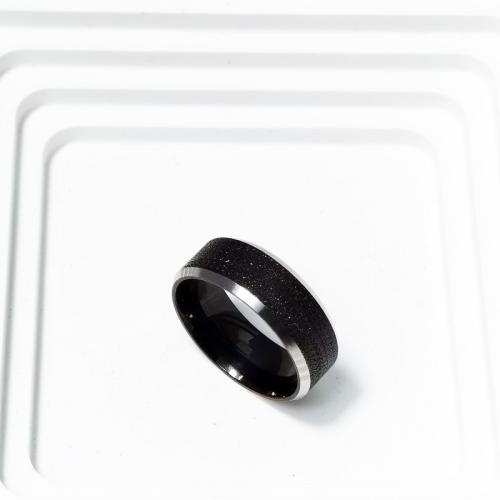 Anel de dedo de aço inoxidável, Aço inoxidável 304, joias de moda & tamanho diferente para a escolha & para o homem, preto, níquel, chumbo e cádmio livre, Width 8mm,Thickness 2mm, vendido por PC