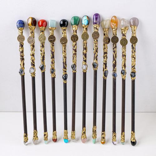 Gemstone Magic Wand Props with Zinc Alloy 12 pieces & mixed pattern & for children 300mm Sold By Set