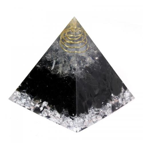 Resina sintética Decoração Pyramid, with misto de pedras semi-preciosas, Piramidal, Adesivo Epóxi, tamanho diferente para a escolha & Vario tipos a sua escolha, vendido por PC