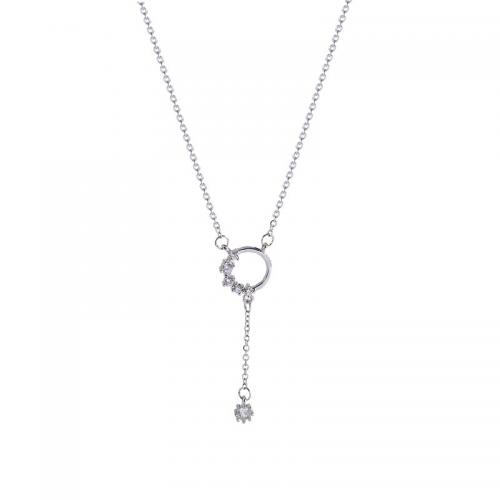 Messing Halskette, mit Kunststoff Perlen, plattiert, verschiedene Stile für Wahl & für Frau & Emaille & mit Strass, Länge:ca. 16-20 ZollInch, verkauft von PC