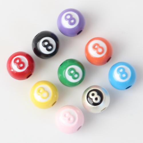 Zink Alloy Smycken Pärlor, Bowling, målat, DIY & emalj, fler färger för val, nickel, bly och kadmium gratis, 9mm, Säljs av PC