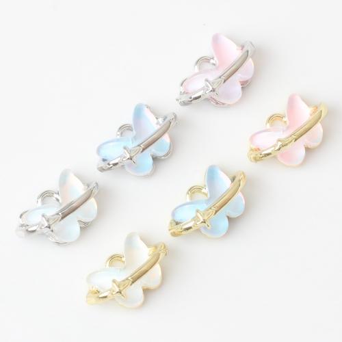Zinc Alloy Animal Pendants with Resin Butterfly plated DIY nickel lead & cadmium free Sold By PC