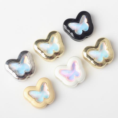 Zinc Alloy Animal Beads with Resin Butterfly plated DIY nickel lead & cadmium free Sold By PC