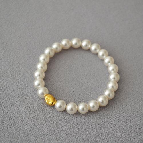 Brass Bracelet & Bangle, Plastic Pearl, with Brass, Baroque, handmade, fashion jewelry & different size for choice & for woman, Length:Approx 14.5-16 cm, Sold By PC