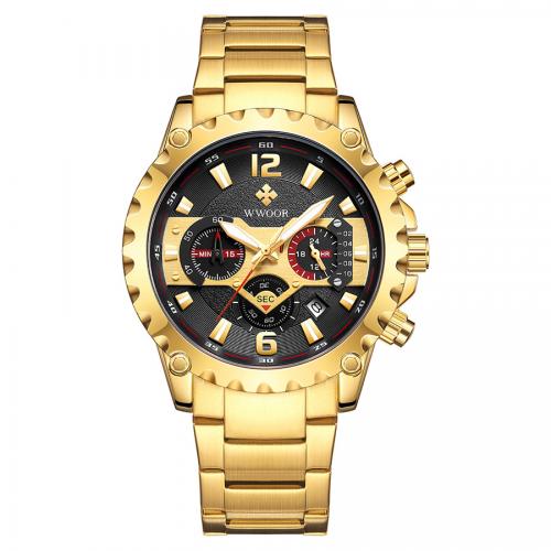 Мужские наручные часы, Стеклянный, с 201 нержавеющая сталь, Водонепроницаемый образ жизни & ювелирные изделия моды & Японское движение & Мужский, Много цветов для выбора, длина:Приблизительно 22.5 см, продается PC