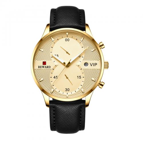 Herren Armbanduhr, Glas, mit PU Leder, Lebenswasserbeständig & Modeschmuck & japanische Uhr-Bewegung & für den Menschen, keine, Länge:ca. 22 cm, verkauft von PC