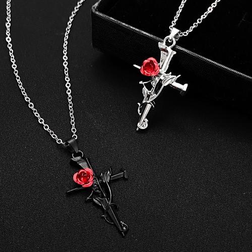 Tibetan Style Jewelry Necklace, Cross, plated, fashion jewelry & different styles for choice & for woman, nickel, lead & cadmium free, Pendant:37x22mm, Length:Approx 500 mm, Sold By PC