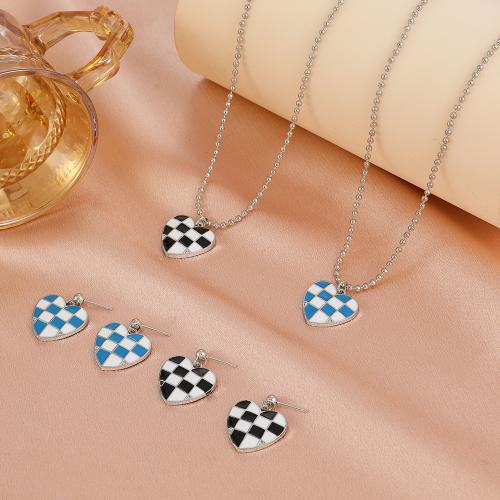 Zinc Alloy Jewelry Sets Heart fashion jewelry & for woman & enamel nickel lead & cadmium free Sold By PC