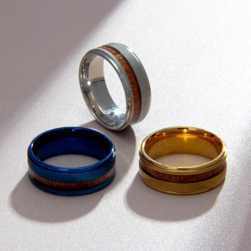 Палец кольцо из нержавеющей стали, Нержавеющая сталь 304, ювелирные изделия моды & разный размер для выбора & Мужский, Много цветов для выбора, не содержит никель, свинец, Width 8mm,Thickness 2mm, продается PC