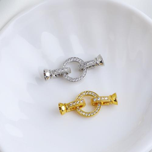 Brass Jewelry Clasps DIY & micro pave cubic zirconia 30mm Sold By Set