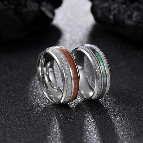 Prst prsten z nerezové oceli, 304 Stainless Steel, módní šperky & unisex & různé velikosti pro výběr, více barev na výběr, nikl, olovo a kadmium zdarma, Width 8mm,Thickness 2.2mm, Prodáno By PC