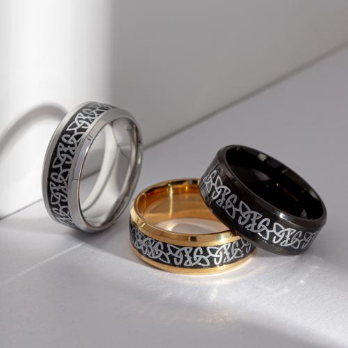 Ring Finger ze stali nierdzewnej, Stal nierdzewna 304, biżuteria moda & dla obu płci & różnej wielkości do wyboru, dostępnych więcej kolorów, bez zawartości niklu, ołowiu i kadmu, Width 8mm,Thickness 2mm, sprzedane przez PC