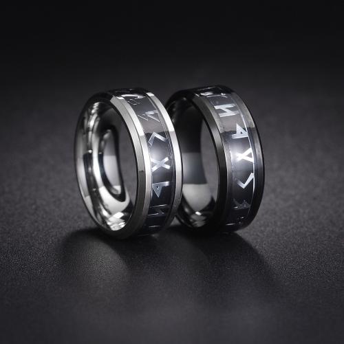 Prst prsten z nerezové oceli, 304 Stainless Steel, módní šperky & unisex & různé velikosti pro výběr, více barev na výběr, Width 8mm,Thickness 2mm, Prodáno By PC