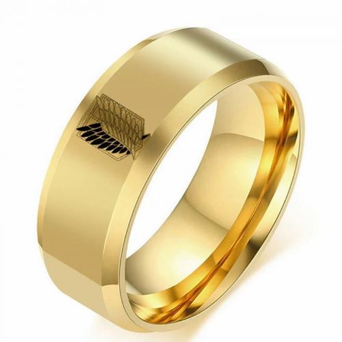 Vinger Ring in edelstaal, 304 roestvrij staal, mode sieraden & uniseks & verschillende grootte voor keus, meer kleuren voor de keuze, Width 8mm,Thickness 2mm, Verkocht door PC