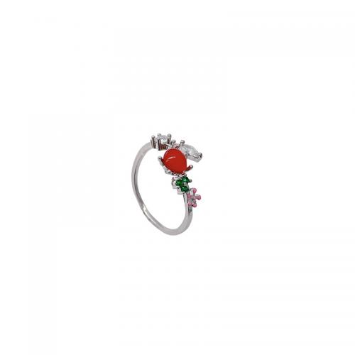 Žalvarinis Cuff Finger Ring, padengtą, įvairių stilių pasirinkimas & mikro nutiesti kubinių Zirconia & moters, Dydis:6-8, Pardavė PC
