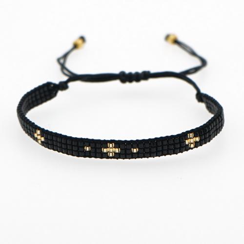 Bracelet de perles de verre, Seedbead, avec Cordon de noeud, Réglable & bijoux de mode & pour femme, plus de couleurs à choisir, Longueur:Environ 28 cm, Vendu par PC