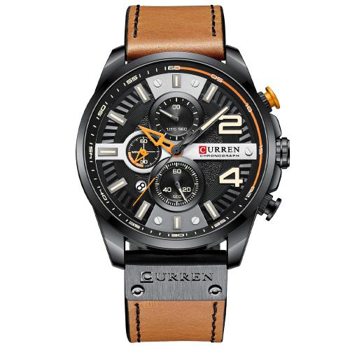 Men Wrist Watch, Glass, with Leather, Life water resistant & fashion jewelry & Chinese movement & for man, more colors for choice, Length:Approx 25 cm, Sold By PC
