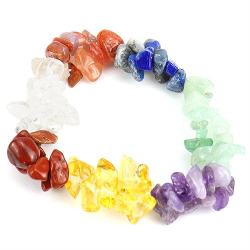Gemstone Bracelets, Natural Stone, with Elastic Thread, irregular, Double Layer & fashion jewelry & different materials for choice & Unisex, more colors for choice, Length:Approx 17-26 cm, Sold By PC