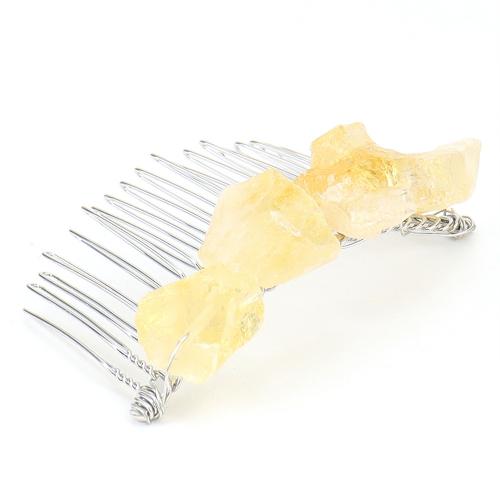 Decorative Hair Combs Zinc Alloy with Natural Stone platinum color plated fashion jewelry & for woman nickel lead & cadmium free Sold By PC