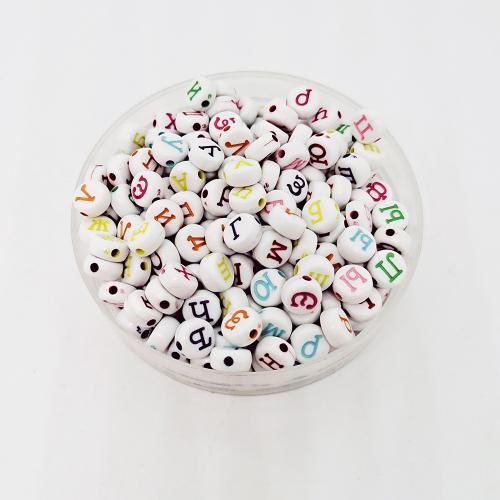 Akryl smycken pärlor, Rund, DIY, fler färger för val, 4x7mm, Ca 3600PC/Bag, Säljs av Bag