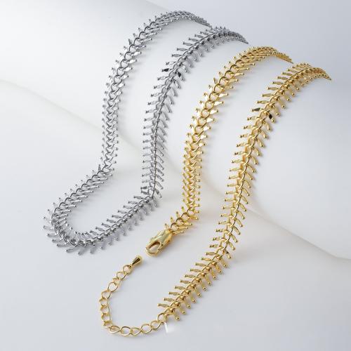 Messingkette Halskette, Messing, rund, plattiert, Modeschmuck & verschiedene Stile für Wahl, keine, frei von Nickel, Blei & Kadmium, verkauft von PC