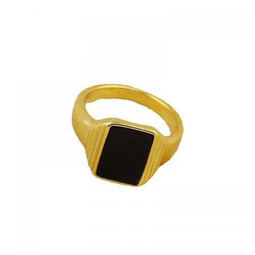 Titanium Čelik Finger Ring, s Dragi kamen, pozlaćen, različite veličine za izbor & za žene, zlatan, Prodano By PC